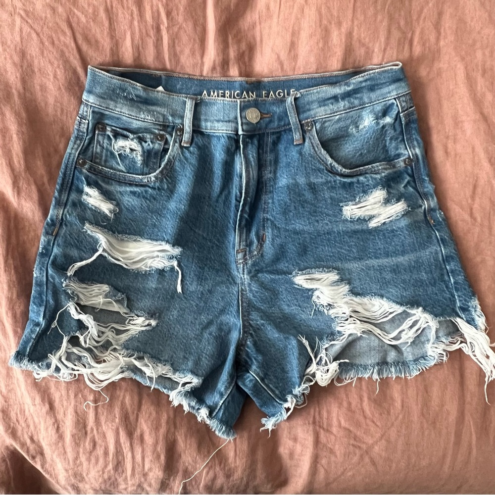 American Eagle/AE High-Waisted Distressed Denim/Jean Shorts